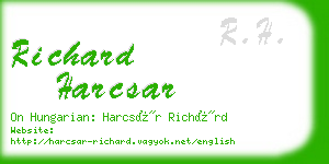 richard harcsar business card